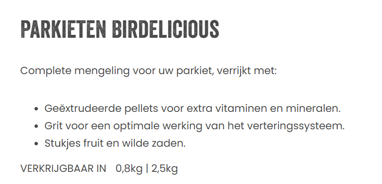Deli Nature Birdelicious Parkieten