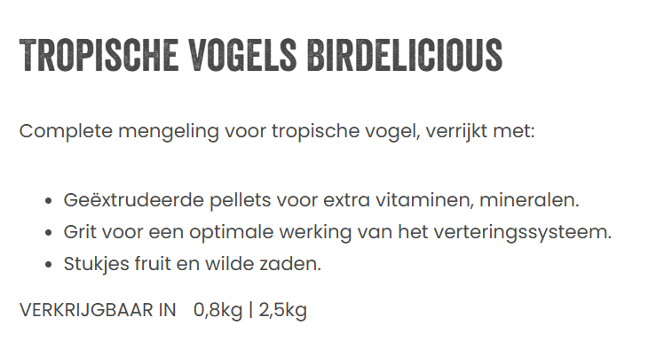 Deli Nature Birdelicious Tropische Vogels