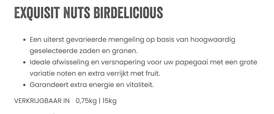 Deli Nature Birdelicious Exquisit Nuts