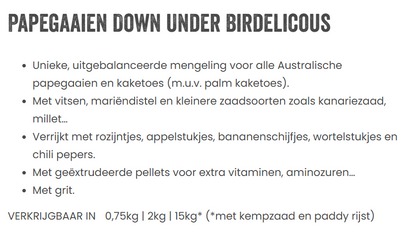 Deli Nature Birdelicious Papegaaien Down Under