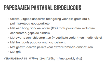 Deli Nature Birdelicious Papegaaien Pantanal