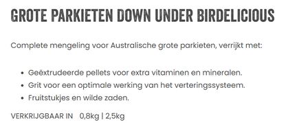 Deli Nature Birdelicious Grote Parkieten Down Under