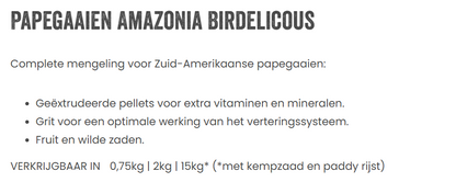 Deli Nature Birdelicious Papegaaien Amazonia
