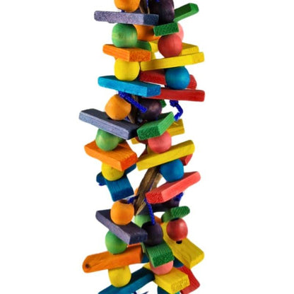 Petlala vogel speeltje van hout en kokosnoot